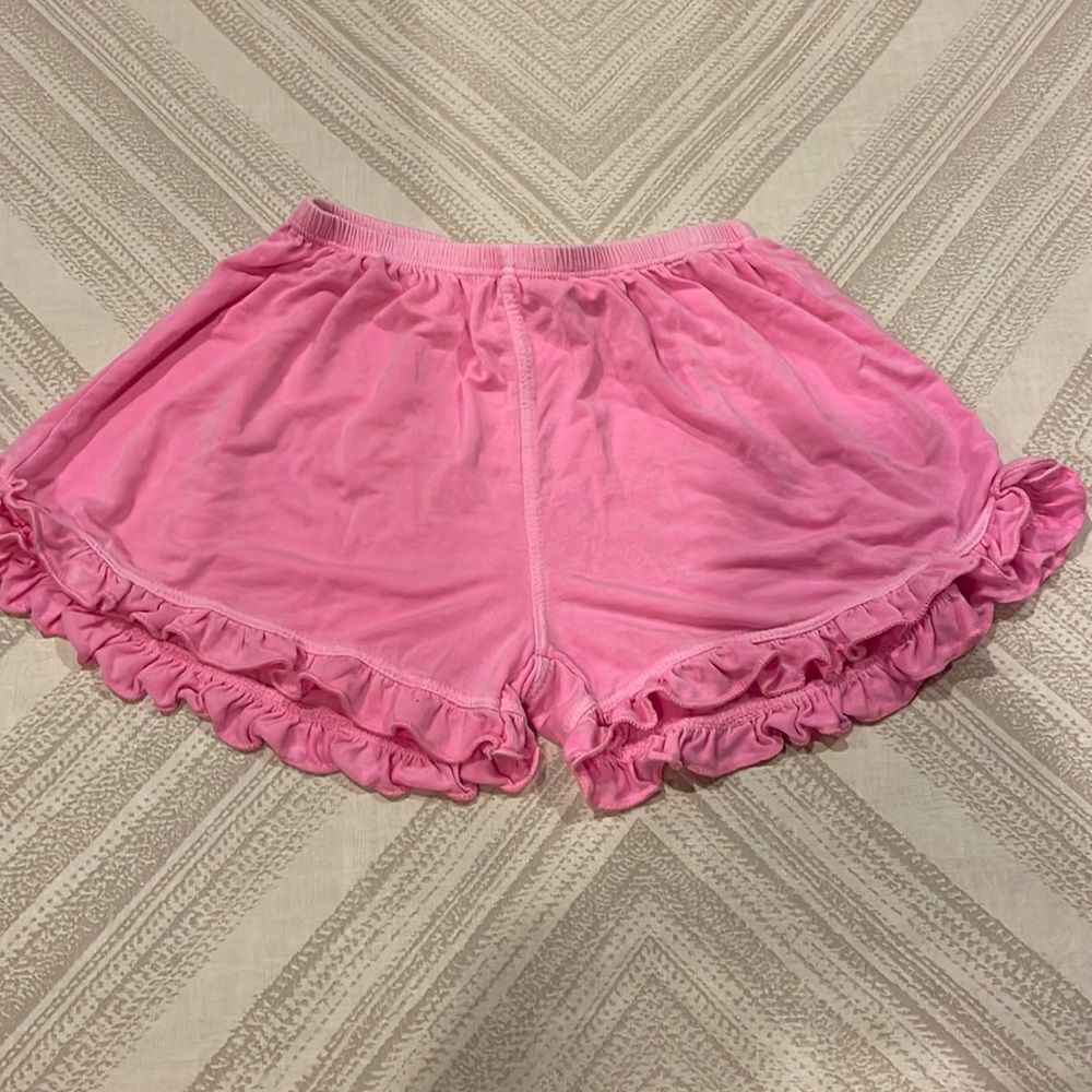 Hard Tail Girls Pink Ruffle Shorts